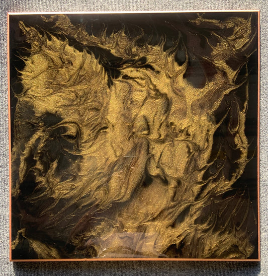 Gold and black epoxy Art