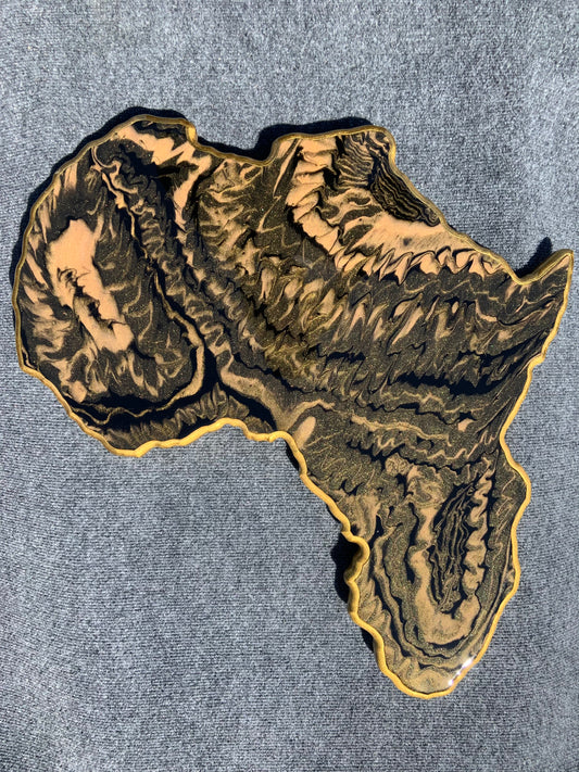 BEAUTIFUL GOLD EPOXY AFRICA WALL MOUNT