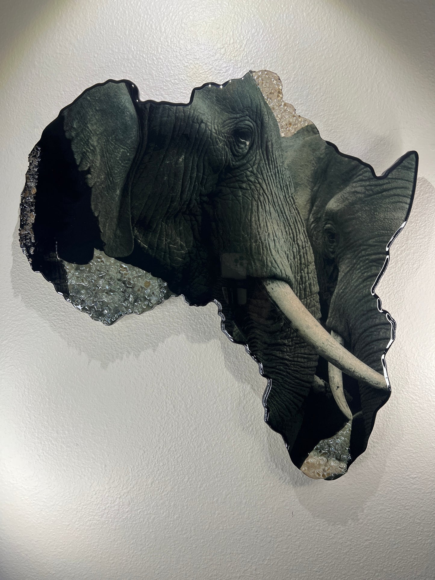 BEAUTIFUL EPOXY AFRICA ELEPHANT WALL MOUNT